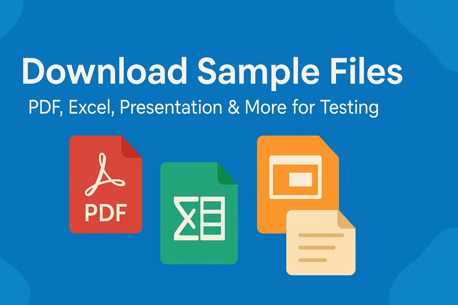 العنوان - تنزيل ملفات عينة - PDF، Excel، عرض تقديمي وأكثر للاختبار