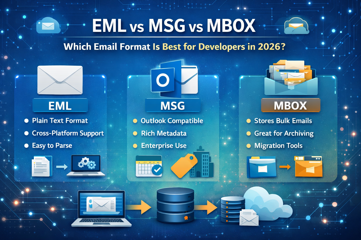 EML vs MSG vs MBOX w 2026: Który format pliku e‑mail powinni używać programiści?