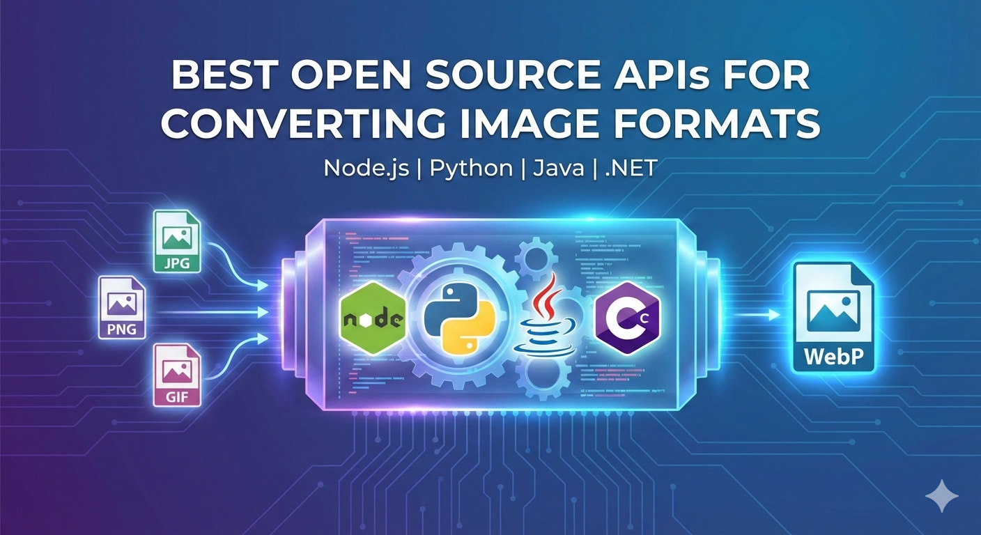 Görüntü Formatlarını Dönüştürmek İçin En İyi Açık Kaynak (Node.js Python, Java, .NET) API'leri