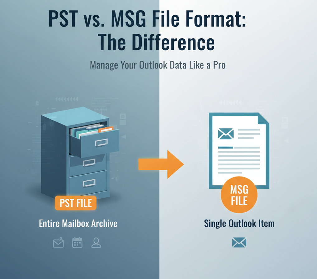 PST 与 MSG 格式对比：它们有什么区别？何时使用哪种文件格式？